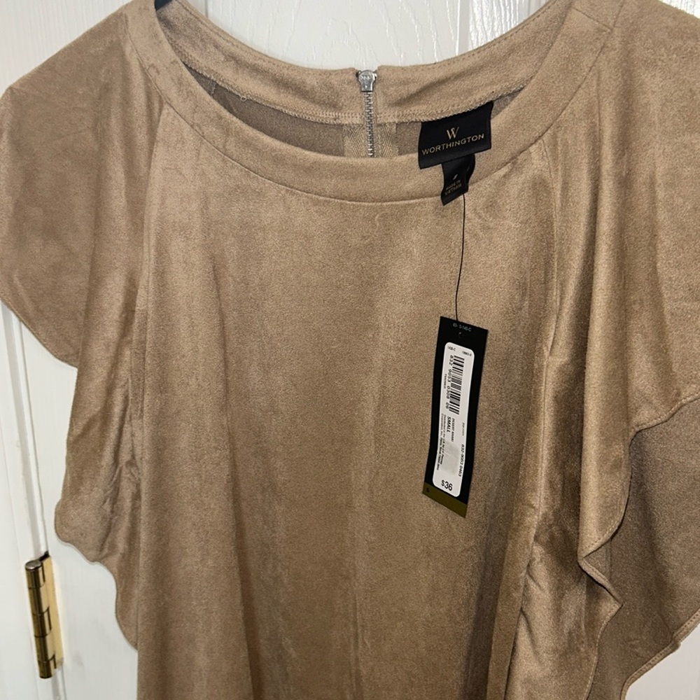 🦋 Brown Suede Feels Casual Blouse 5/25$